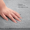 thumbnail image 3 of Pure Era Bullnose Plush Carpet Stair Treads Protector Cover 9" x 30" Indoor Shaggy Rug Self Adhensive Set of 12,Gray, 3 of 11