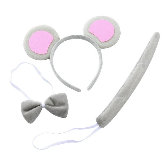 Diadema con orejas de , conjunto de pajarita de cola, orejas de , cola larga, regalos divertidos, vestido elegante, diadema, para
