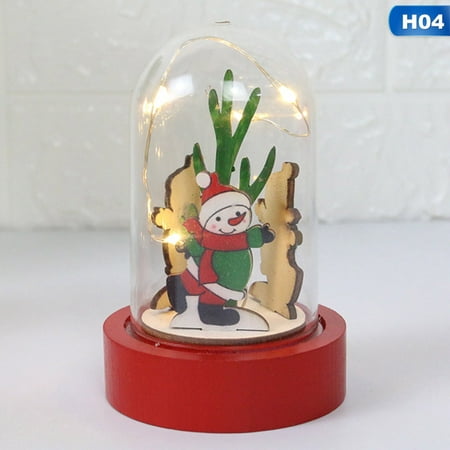 SHOPFIVE Christmas Decoration Lights Led Flash Wood Santa Claus Table Night Light Battery Operated Lights For Christmas Party Window Display