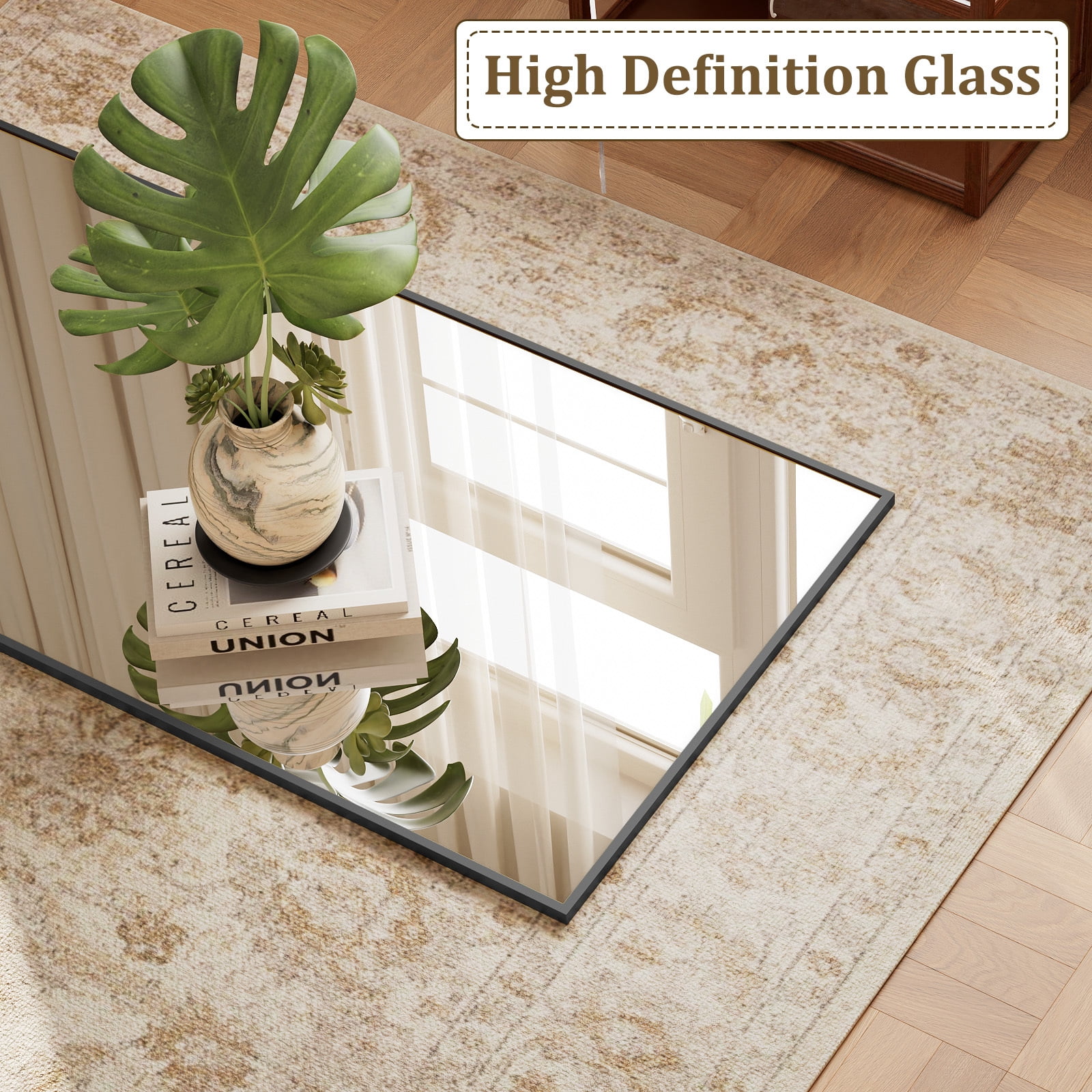 Easy4Home 64"x21" Rectangular Full Length Mirror Freestading Full Body Floor Mirror, Black