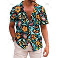 thumbnail image 5 of Camisas hawaianas para hombre, camisa de manga corta con solapa, ropa de estilo mexicano, camisa informal holgada con botones, ropa para hombre, blusas Harajuku, 5 of 5