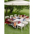 thumbnail image 3 of Outdoor Tablecloth with Umbrella Hole and Zipper, Christmas Rectangle Table Cloth 60x120 Inch Waterproof Tablecloth, Snowman Pine Tree Winter Snowy Red Black Plaid Picnic Table Cover for Patio, 3 of 7