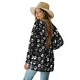 thumbnail image 3 of SCRAWLGOD Dog Paw Women's Cardigan Sweaters Open Front Long Sleeve Tops for Women Dressy Elastic Long Comfy Sweaters for Women Daily Life Size 2XL with Pockets, 3 of 7