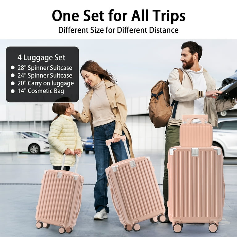 4pcs Travel Luggage Set With Cup Holder suitcase set with usb port