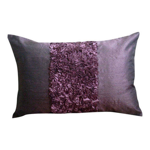 Decorative Pillow Covers 12x16 inch (30x40 cm) Purple, Silk Rectangular Pillow Covers, Handmade Pillow Covers, Solid Color Lumbar Pillow Covers, Modern Style Lumbar Pillow - Plum Love
