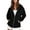 Black, variant on Women's Zip-Front Hooded Sweatshirt - Casual -Lined Pullover with Drawstring & Pockets, Long Sleeve Loungewear,Womens Hoodies Pullover, for Size M