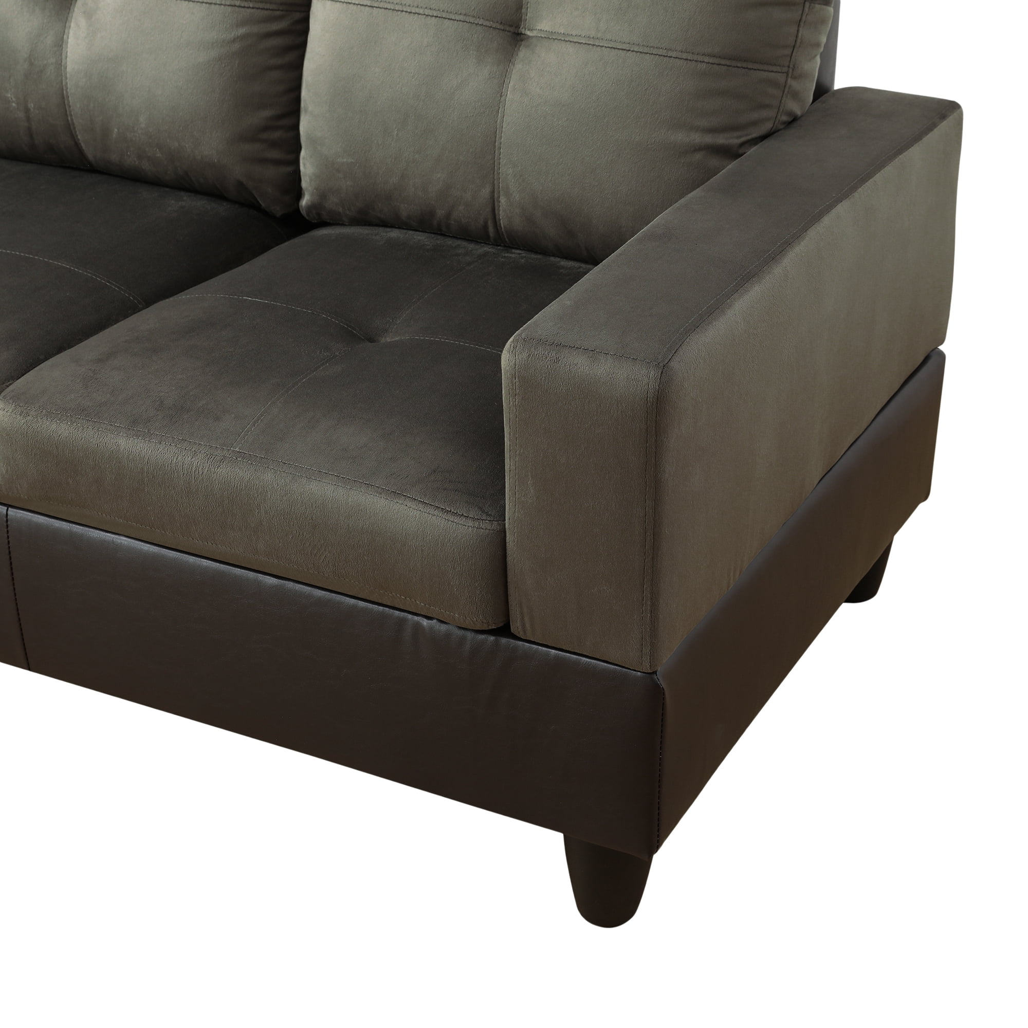 MAYEERTY Taupe Modern 3-Piece Flannel & PVC Couch Soft Durable Cozy Living Room