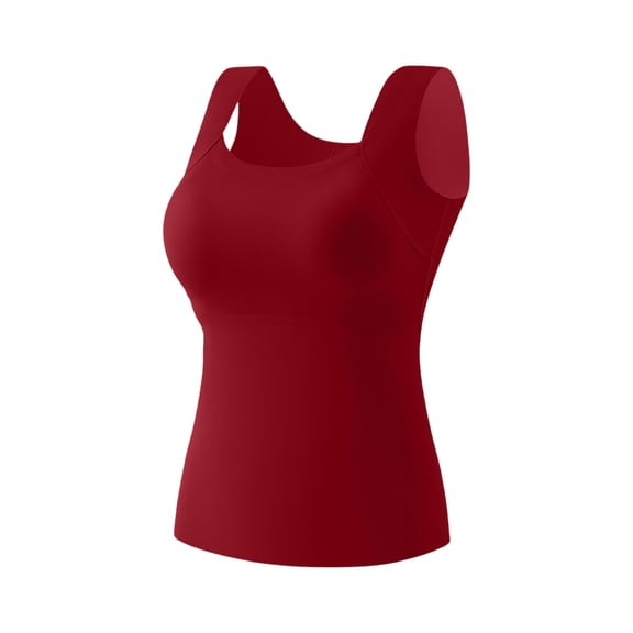 Control Compression Tank Tops for Women Seamless Scoop Neck Body Shaper Wide Strap Camisole