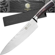 Kessaku Chef Knife - 8 inch - Samurai Series - Razor Sharp Kitchen Knife - Forged 7Cr17MoV High Carbon Stainless Steel - Wood Handle with Blade Guard