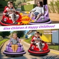 thumbnail image 3 of Kids Bumper Car Ride on, 12V Ride on Toy with Remote Control, Bumper Car for Kids Toddlers 1-5 Years Old, Bluetooth, Colorful Light, Purple, 3 of 10