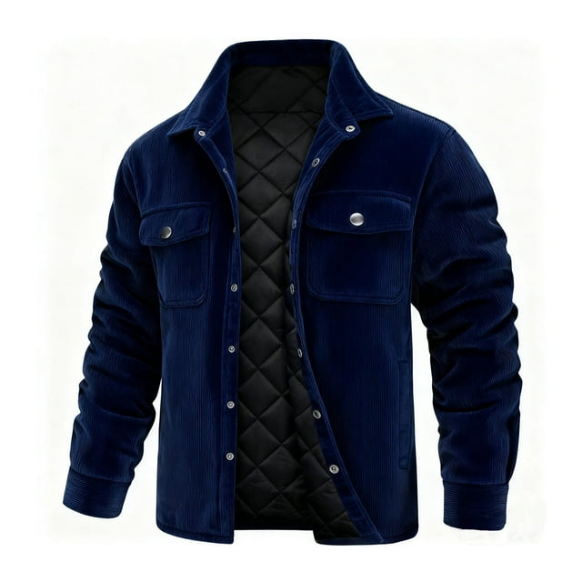 Ceisia Men's Casual Fashion Solid Color Long Sleeve Button Front Overcoat Warm Classic Daily Wear Winter Outerwear Gift