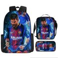 thumbnail image 1 of Soccer Star Printed Backpack Three-piece Set, Youth School Bag, Student Backpack-SinKeeU, 1 of 4