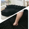 thumbnail image 6 of BUIORD 127" Curved L-Shape Sectional Sofa, Modular Cloud Couch with 10 Pillows, 4-Seater High-Resilience Foam Upholstered Couches, No Assembly Required, Black, 6 of 9
