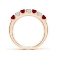 thumbnail image 2 of ANGARA Natural Shared Prong Ruby and Diamond Half Eternity Ring in 14K Rose Gold for Women (Size-3.1mm) | July Birthstone, Birthday, Anniversary, Jewelry Gift for Women | Natural Ruby Ring, 2 of 9