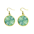 thumbnail image 1 of Hojas verdes mexico totems antigua civilización dibujo Ear Dangle Golden Drop Earring Jewelry Mujer Unbranded M, 1 of 3
