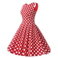 thumbnail image 2 of Market In The Box Women Polka Dot Vintage Dress 1968s Hepburn A Line Sleeveless Retro Rockabilly Prom Dress Swing Dress Cocktail Homecoming Dress, 2 of 6