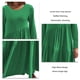 thumbnail image 5 of Vestido largo con cuello redondo para mujer, manga larga, suelto, Color puro, cintura alta, informal, en capas, para playa, para fechas de vacaciones, 5 of 6