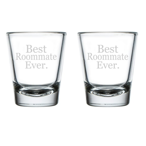 Set of 2 Shot Glasses 1.75oz Shot Glass Gift Best Roommate Ever