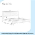 thumbnail image 6 of Modern Solid Wood King Size Platform Bed with Sturdy Wooden Slats Support,No Box Spring Needed, Seadrift, 6 of 7