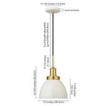 thumbnail image 3 of Evelyn&Zoe Madison 12" Wide Pendant with Metal Shade in Pearled White/Brass/Pearled White, 3 of 5