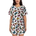 thumbnail image 1 of Fotbe Cute Butterfly Conjunto de Pijama Estampado para Mujer, 2 Piezas, Ropa de Dormir con Camiseta de Manga Corta y Shorts Suaves-XX-Large, 1 of 6