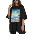 thumbnail image 4 of Plus Size Shirt for Women Black Tops for Women Short Sleeves Shirt for Women T Shirt Crewneck Shirt for Women XL, 4 of 5