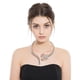 thumbnail image 3 of EeaseMX 1 collar elegante con cadena plegable para mujer, delicado collar tipo gargantilla (blanco), 3 of 7