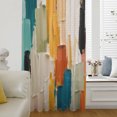 thumbnail image 4 of Orange Green Blue Sheer Curtains 72 Inches Long, Abstract Retro Oil Painting Minimalist Light Filering Curtains, Breathable Simi Curtain Privacy Drapes for Living Room Bedroom Window Treatment, 4 of 9