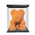 thumbnail image 2 of Oso de rosas con caja, adorable oso de flores preservadas, regalo artificial para bodas y fiestas. Naranja, 2 of 9