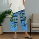 thumbnail image 2 of Pantalones capri Medlor para mujer, holgados, con estampado bohemio, pernera ancha, 2 of 5