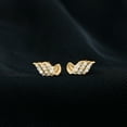 thumbnail image 3 of Rosec Jewels Lab Grown Diamond Leaf Earrings - EF-VS Quality Diamond Stud Earrings for Anniversary, 10K Yellow Gold, 3 of 7