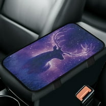 Yuyamidu Deer Car Arm Rest Covers Starry Sky Auto Armrest Pad Flannel Automoblie Interior Accessories Purple Car Center Console Armrest Cushion Cover for Car Truck SUV Van