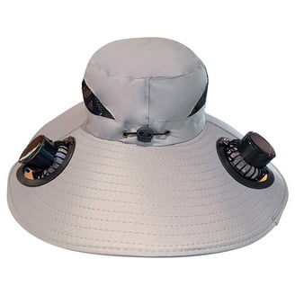 Cappello Con Ventilatore A Energia Solare Per Uomo – Tesa Larga, Ricaricabile, Tessuto Traspirante – Ideale Per Pesca, Outdoor E Protezione Solare