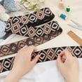 thumbnail image 2 of 5Yards Ethnic Style Nylon Elastic Band 2inch Wide Sewing Elastic Bands Camel Color Flat with Horse Eye Pattern Rubber Cord Band, 2 of 9