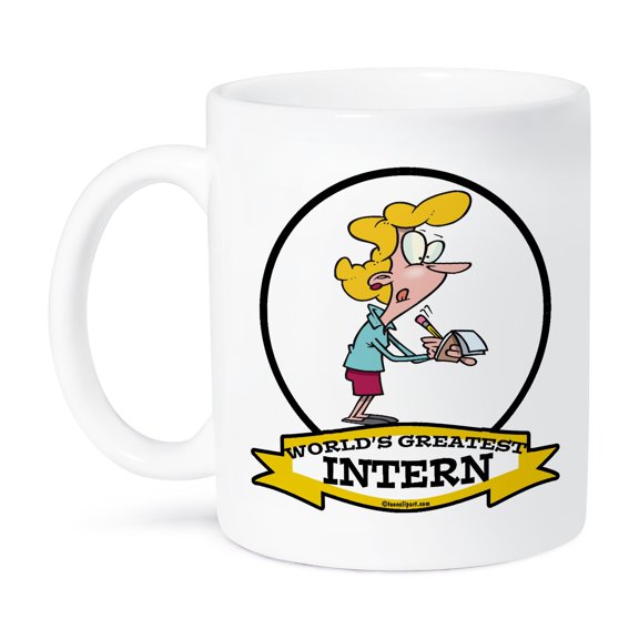 3dRose, Funny Worlds Greatest Intern Cartoon, 11oz Mug