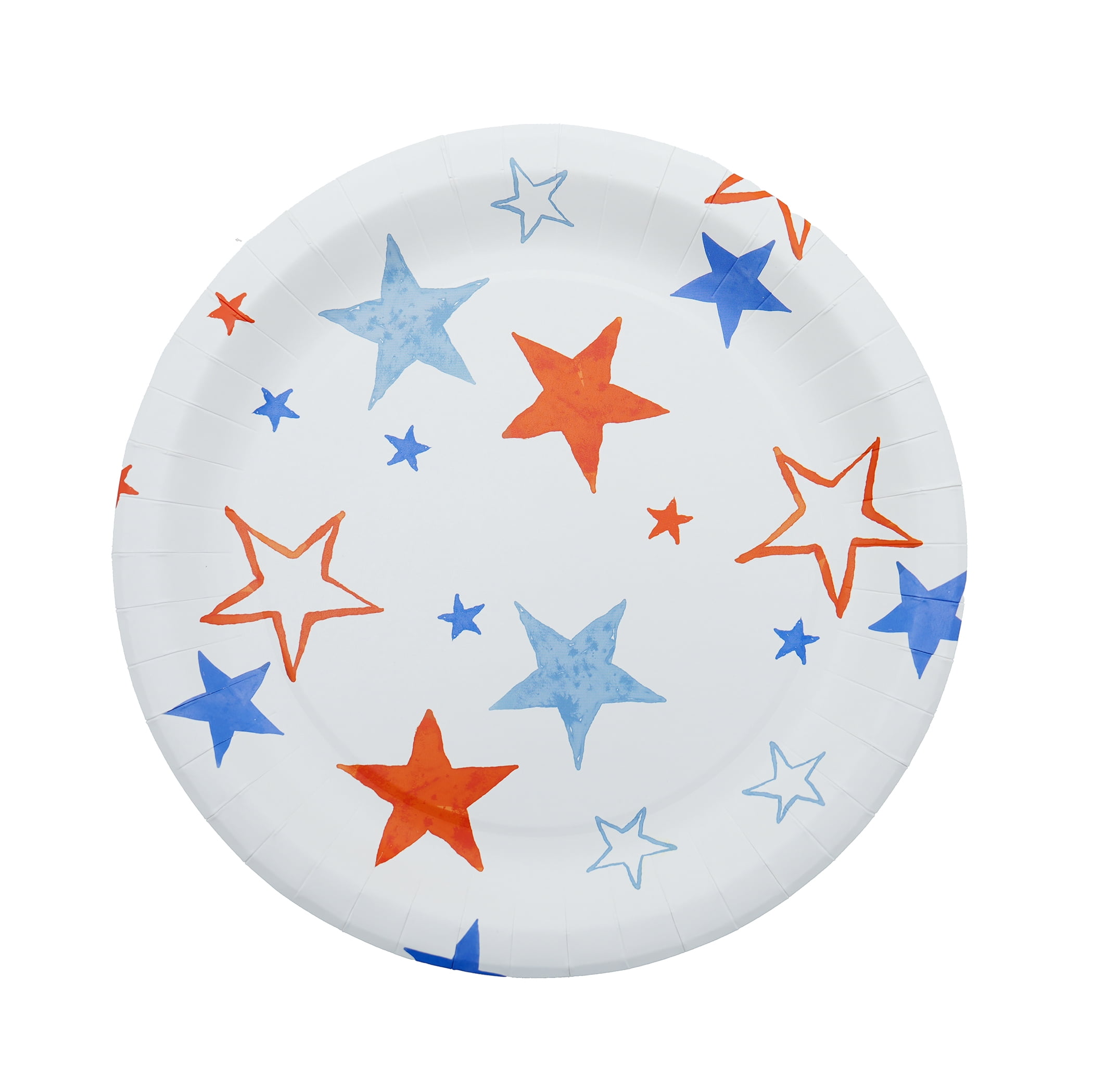 Red/White/Blue Stars Disposable Paper Plates, 10", 8 Count, Patriotic by Way To Celebrate