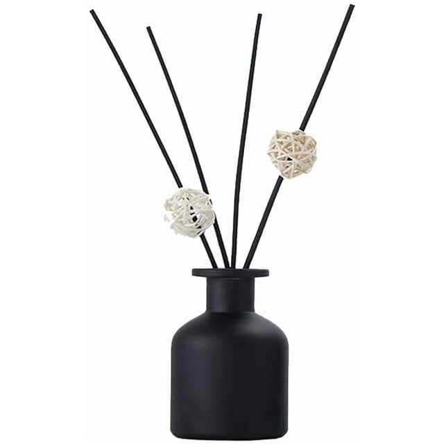 1Pcs 150ml/5oz Empty Glass Diffuser Bottle Aromatherapy Jar Container Fragrance Accessories Use with Essential Oils Replacement Diffusers Reed Sticks DIY Crafts Decor Black