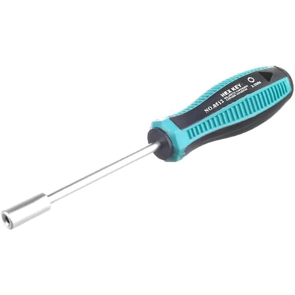 MKEUDQ-3mm Socket Wrench Screwdriver, Socket Driver Hex Nut Key Wrench Screwdriver, Cr-V Steel Round Shaft High-carbon Steel Hex Nut Driver Carburetor Adjustment Tool,Non-Magnetic
