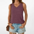 thumbnail image 4 of Tank Tops for Women Sleeveless V-Neck Casual Solid Tank Purple XXL, 4 of 5