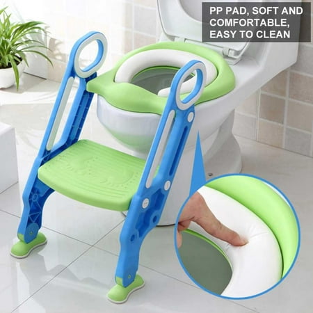 WALFRONT Portable Baby Toddler Soft Toilet Chair Ladder Kids Adjustable Safety Potty Training Seat, Toilet Training Seat, Toddlers Potty