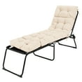 thumbnail image 7 of Topbuy Patio Chaise Lounge Cushion Recliner Quilted Thick Padded Seat Cushion w/Ties Beige, 7 of 7