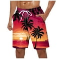 thumbnail image 4 of JLFKNG Casual Mens Swim Shorts Plus Size Swim Bottoms Drawstring Loose Fit Casual Sports Running Straight Leg Knee Length Swim Shorts Suit For Seaside, Vacation, Holiday, 4 of 5