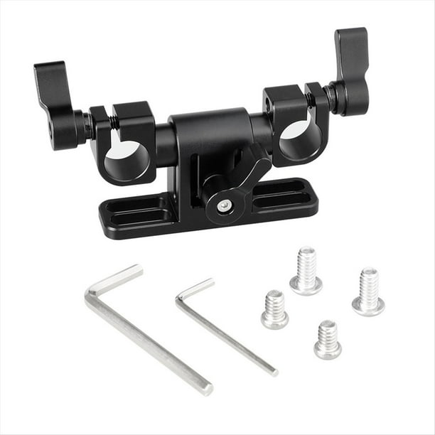 Abrazadera de Varilla Doble Ajustable de 15 mm con Adaptador de Varilla Giratoria 360 para de Soporte de Varilla, Accesorios de Fotografía para Equipo de Cámara