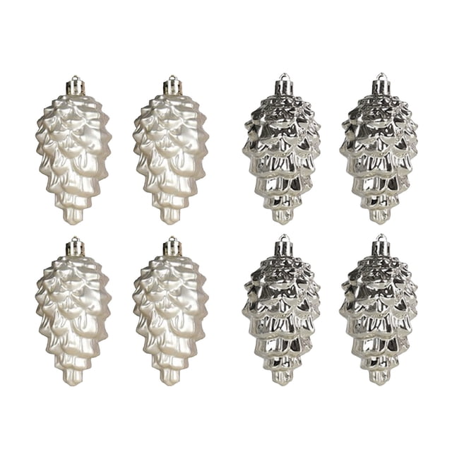 Decoraciones para árbol de Navidad - Adornos plásticos de purpurina de 90 mm de 8 piezas • Adornos indestructibles • Decoración para fiestas navideñas
