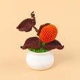 thumbnail image 1 of Puntoco Caqui, Adornos De Plantas En Macetas De La Serie De Frutas Tejidas A Mano,Decoración Hogareña, 1 of 5