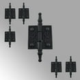 thumbnail image 2 of Renovators Supply Cabinet Door Hinge 2" Black Wrought Iron Butt Hinge Victorian Steeple Tip Flush Mount Hinges w/Hardware, Pack of 6, 2 of 8