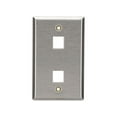 thumbnail image 6 of Black Box WP371 Keystone Wallplate - Stainless Steel, Single-Gang, 2-Port, 6 of 8