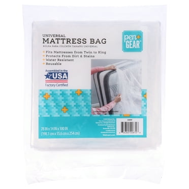 Pen+Gear Universal Mattress Bag, Fits Up to King Bed, Clear Plastic Moving Supply