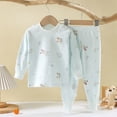 thumbnail image 2 of Hessimy Toddler Boys Girls Spring Summer 2Pcs Soft Fabric Comfortable Long Sleeve Soft Sleepwear Pajamas Tops Pants Set, Soft Fabric Comfort Pjs(Sky Blue,5-6 Years), 2 of 5