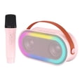thumbnail image 1 of Mistaha Microphone Sans Fil Type Divisé Haut-Parleur Bluetooth avec Micro Lumière Ambiante LED Colorée - Modèle P6 Micro Unique Rose, 1 of 6